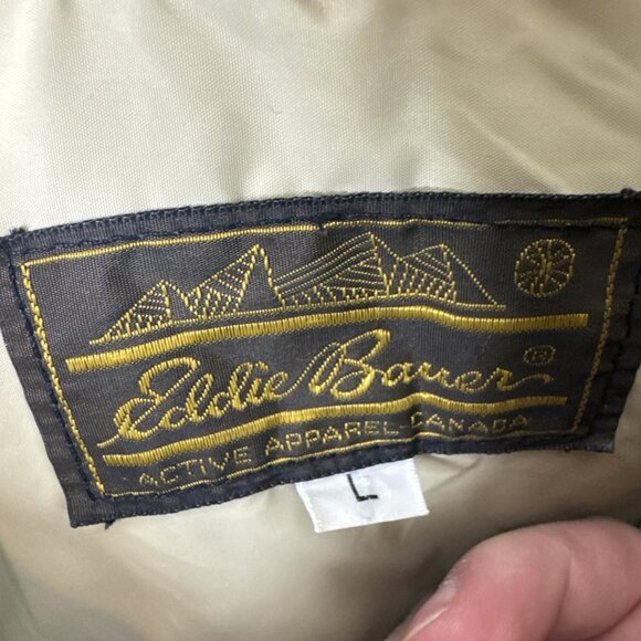 Eddie Bauer Canada Men’s L Down Parka Fur Hood 80s Brown Vintage - Picture 5 of 8
